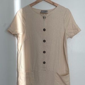 NWT ASOS Linen Romper  - Cream/Beige